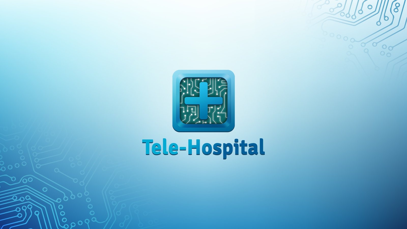 logo tele-hospital sur fond bleu