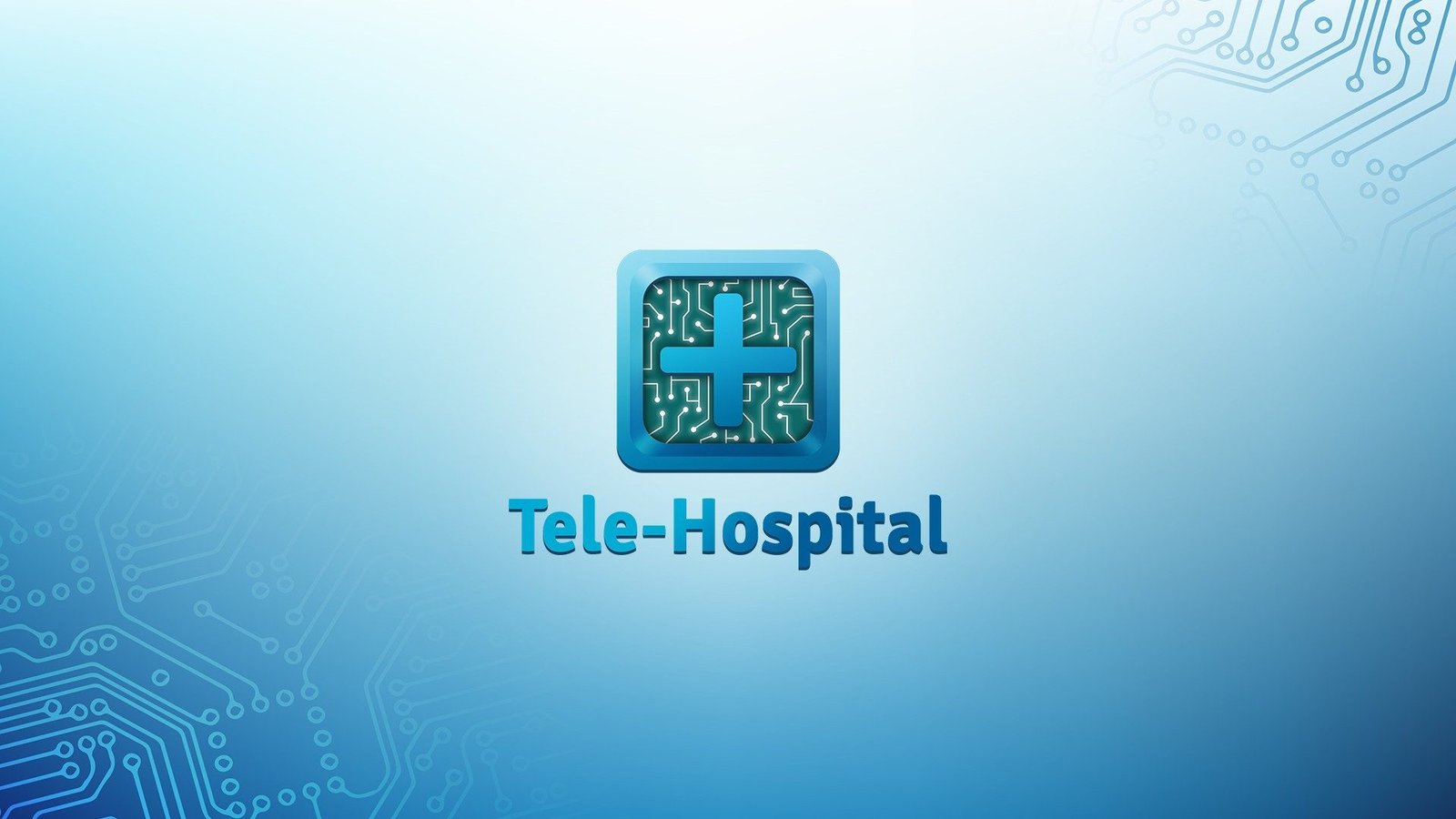 logo tele-hospital sur fond bleu