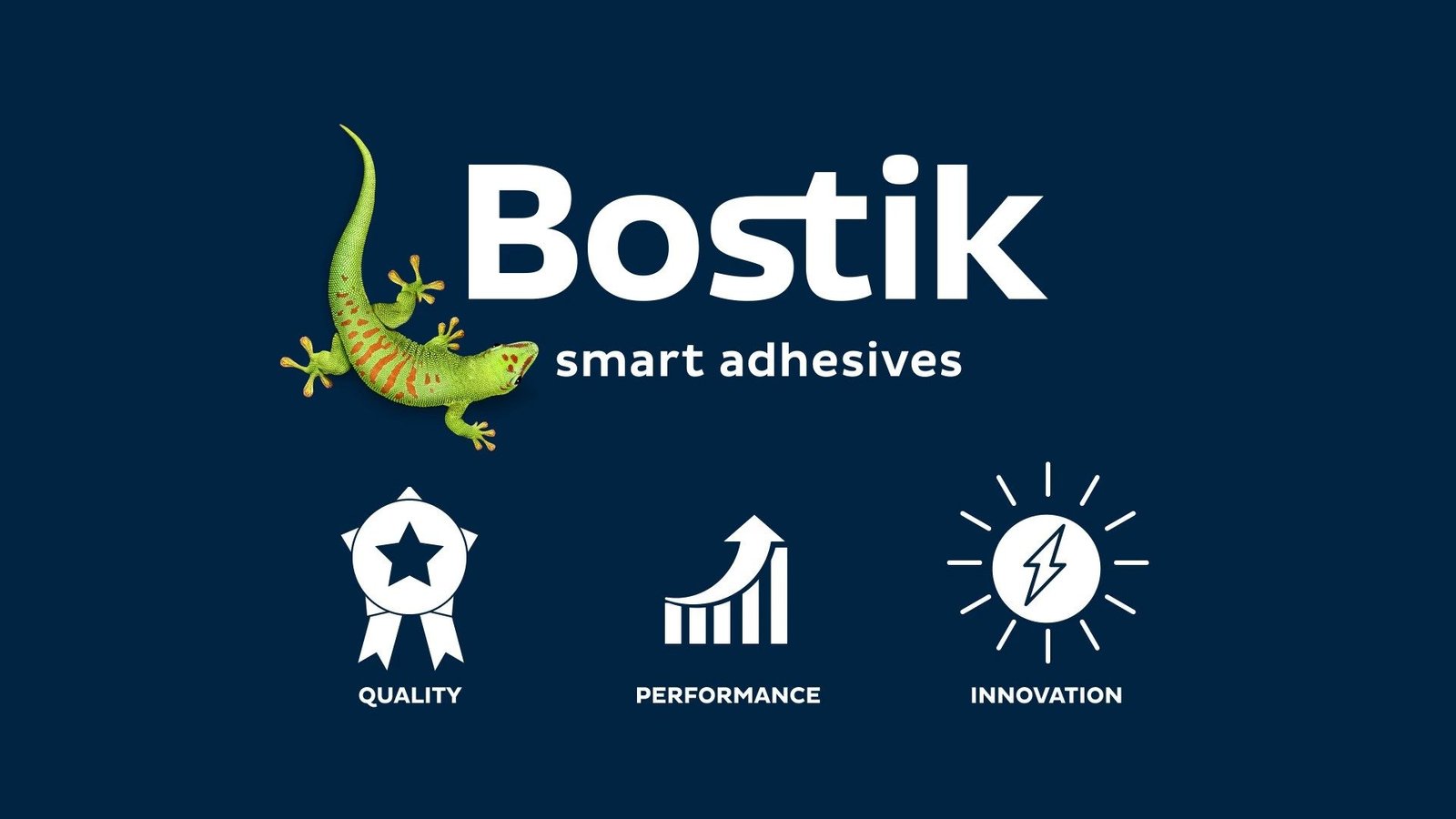 logo bostik et icones qualité performance et innovation