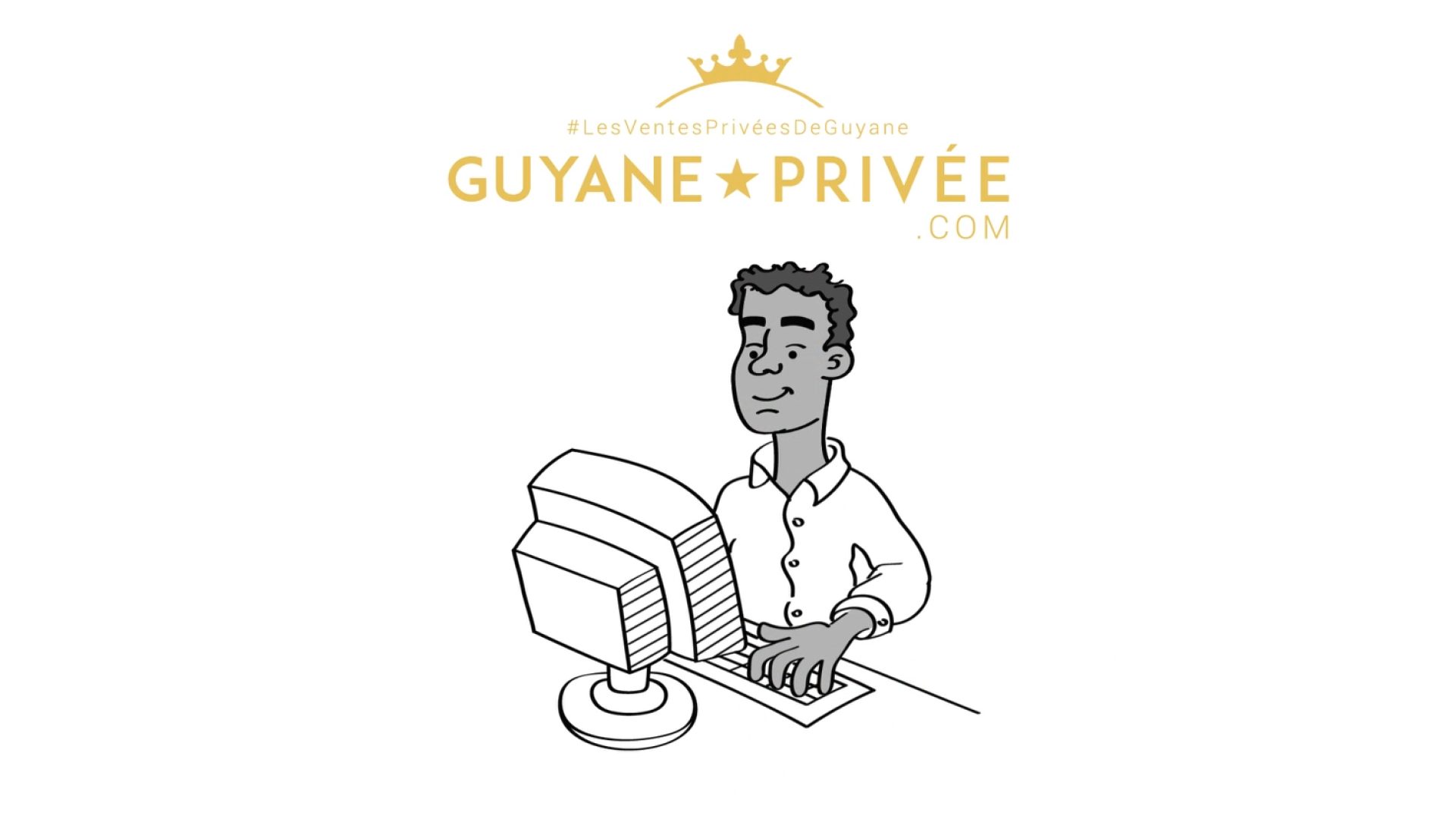 proje_guyane privee_3 illustration whiteboard guyane privée avec une homme sur l'ordinateur